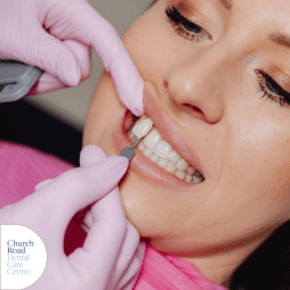 Dentist performing a tooth extraction procedure